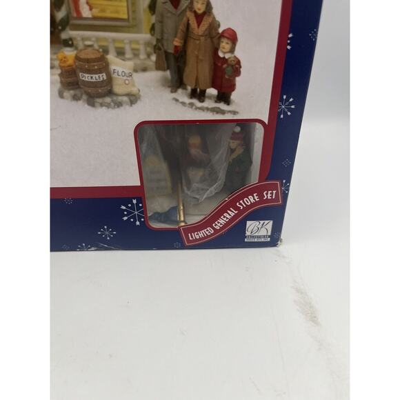 Snowflake Falls Lighted General Store 8 Piece Holiday Village Set Christmas 2002 - Picture 2 of 9